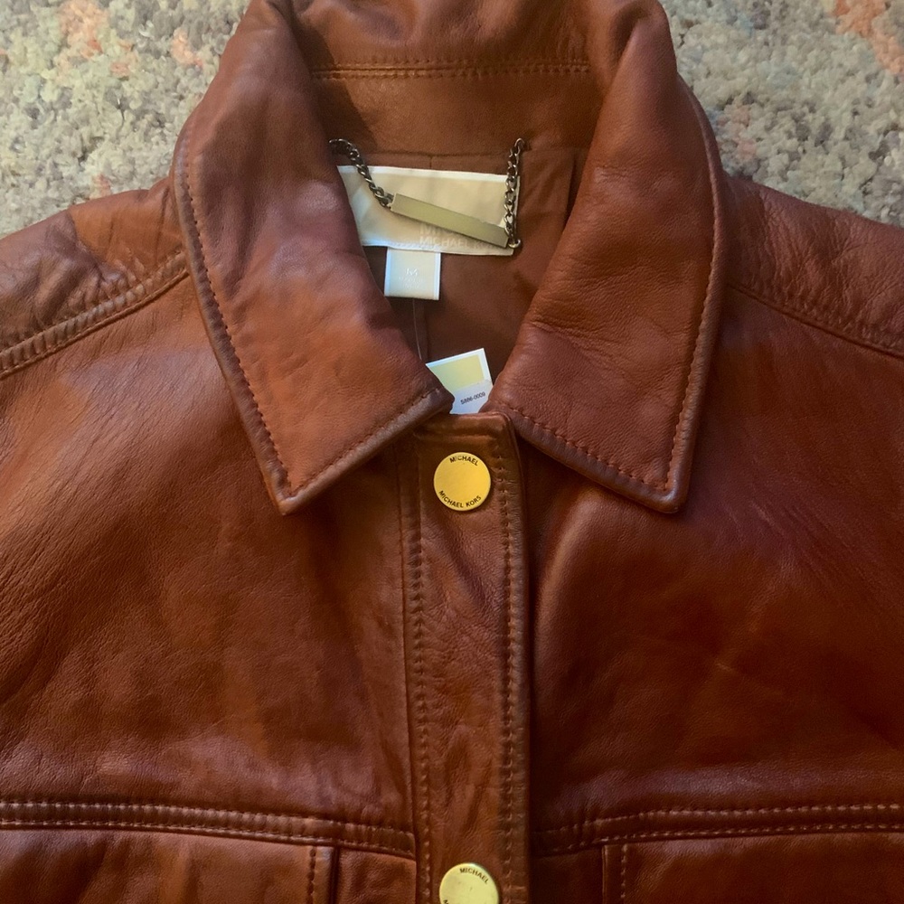 Michael kors women leather jacket new size M